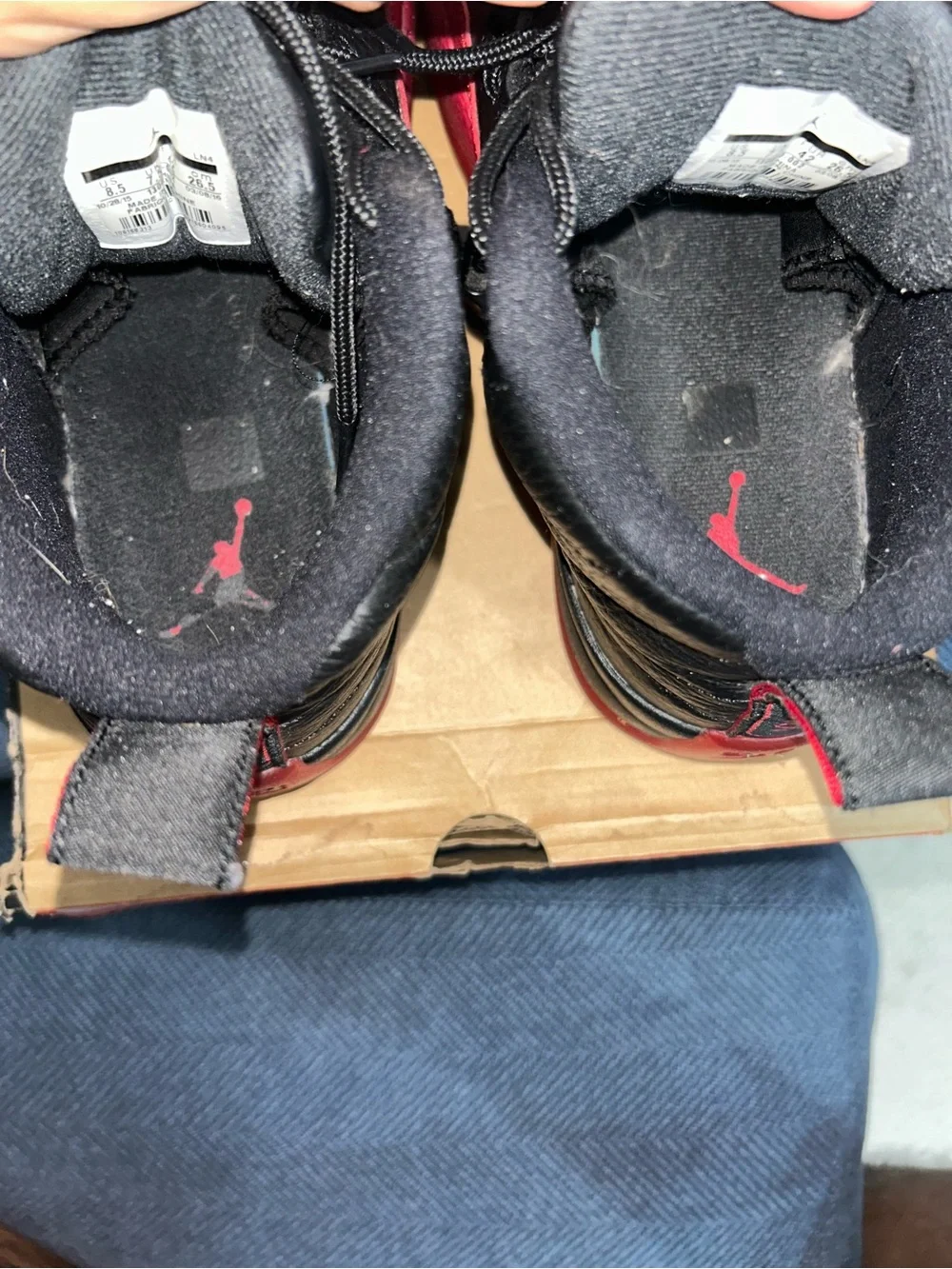 Jordan Men's High-Top Sneakers in Black and Red